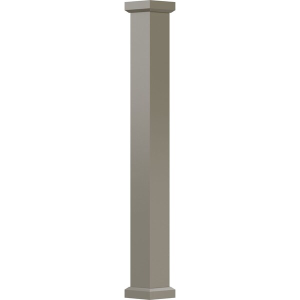 Ekena Millwork 8" x 8' Endura-Aluminum Empire Style Column, Square Shaft (For Post Wrap Installation) Non-Tapered EA0808INPSFEMEM - main